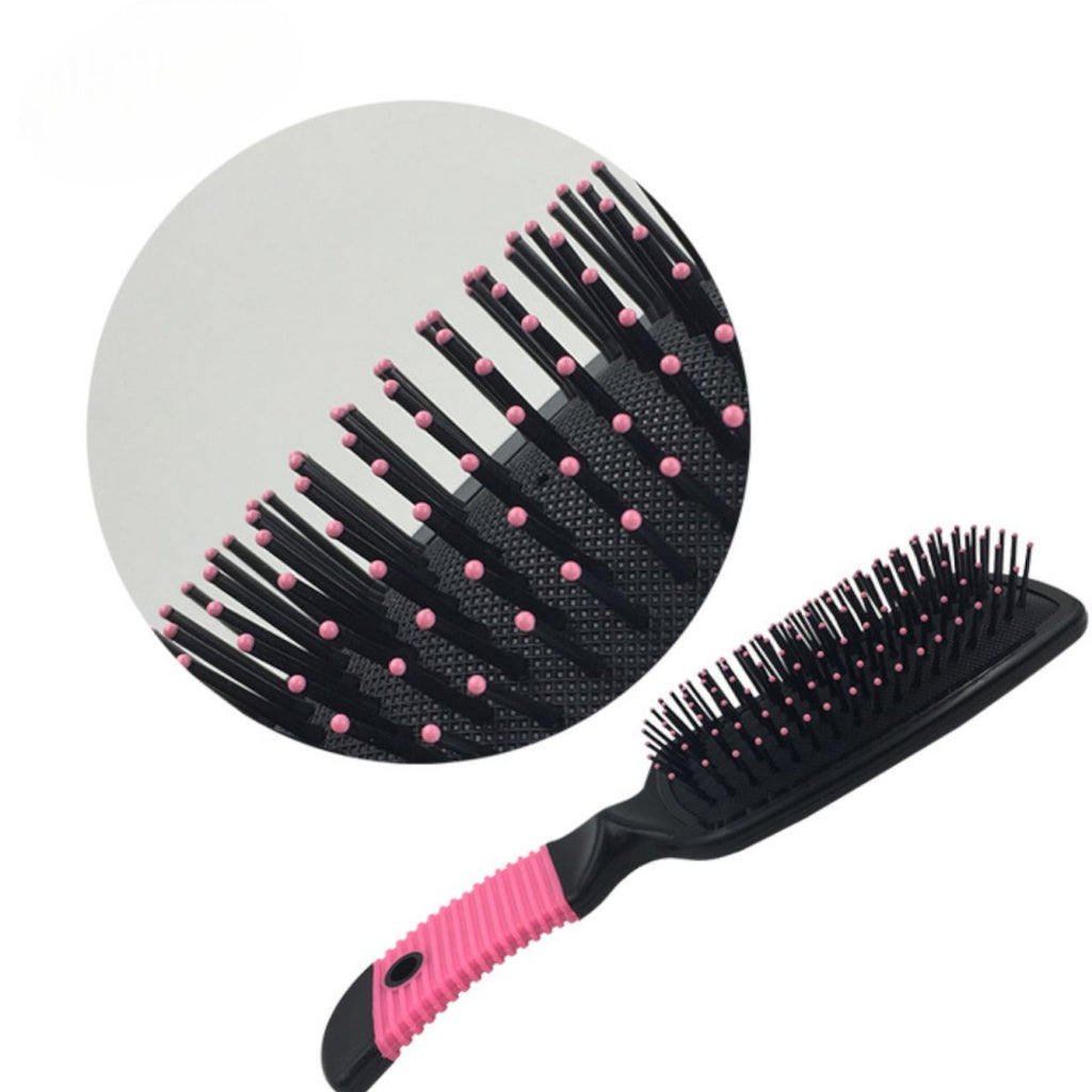 Perie de Păr 21x5cm din Plastic, cu Mâner Antiderapant Diferite Culori