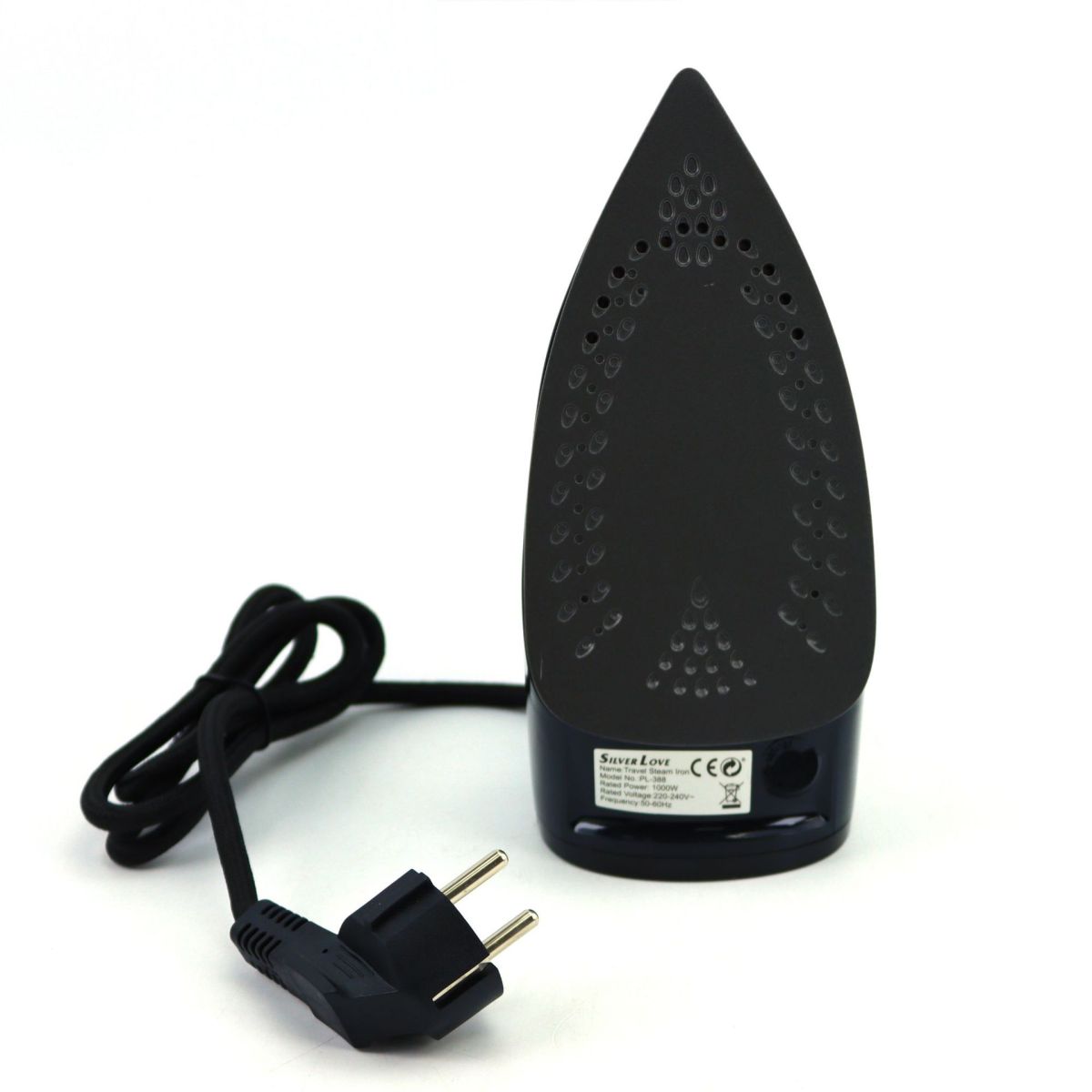 Fier de Călcat Silver Love PL-388, 1000W, 20.5x 8.5cm cu Abur și Uscat, Talpă Antiaderentă Rezervor Apă 80ml