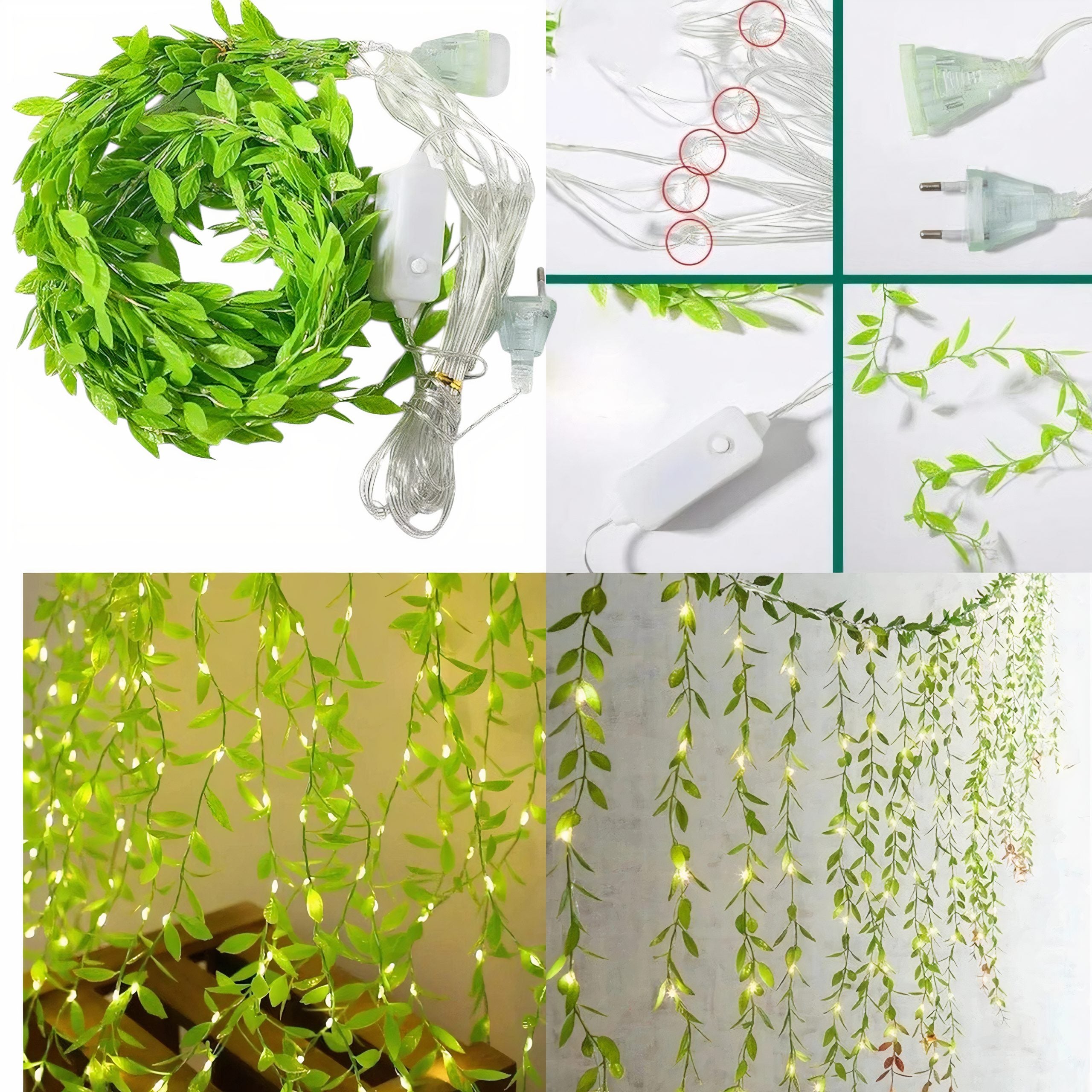 Ghirlanda din Frunze 2x2cm, cu LED