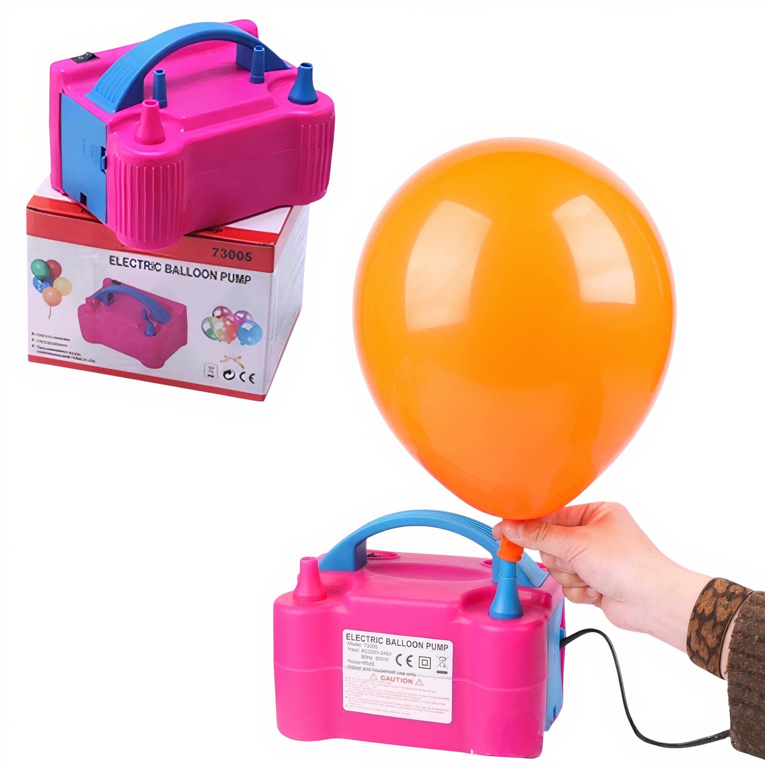 Pompa Electrica pentru Baloane, 17x10x8cm, Portabila, cu 2 Moduri de Suflare