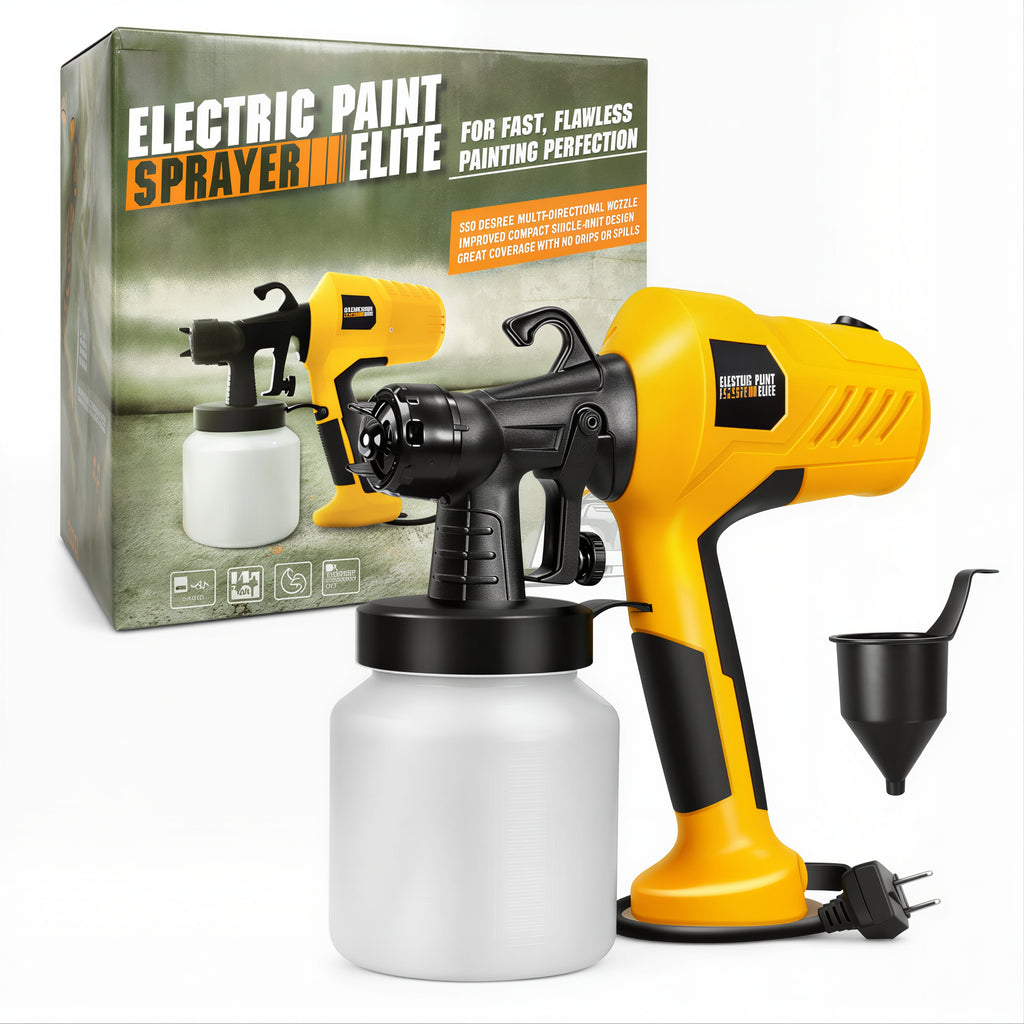 Pistol de Vopsit 30×28×12cm Electric 400W, cu Recipient 800ml Aerograf și Pâlnie Inclusă