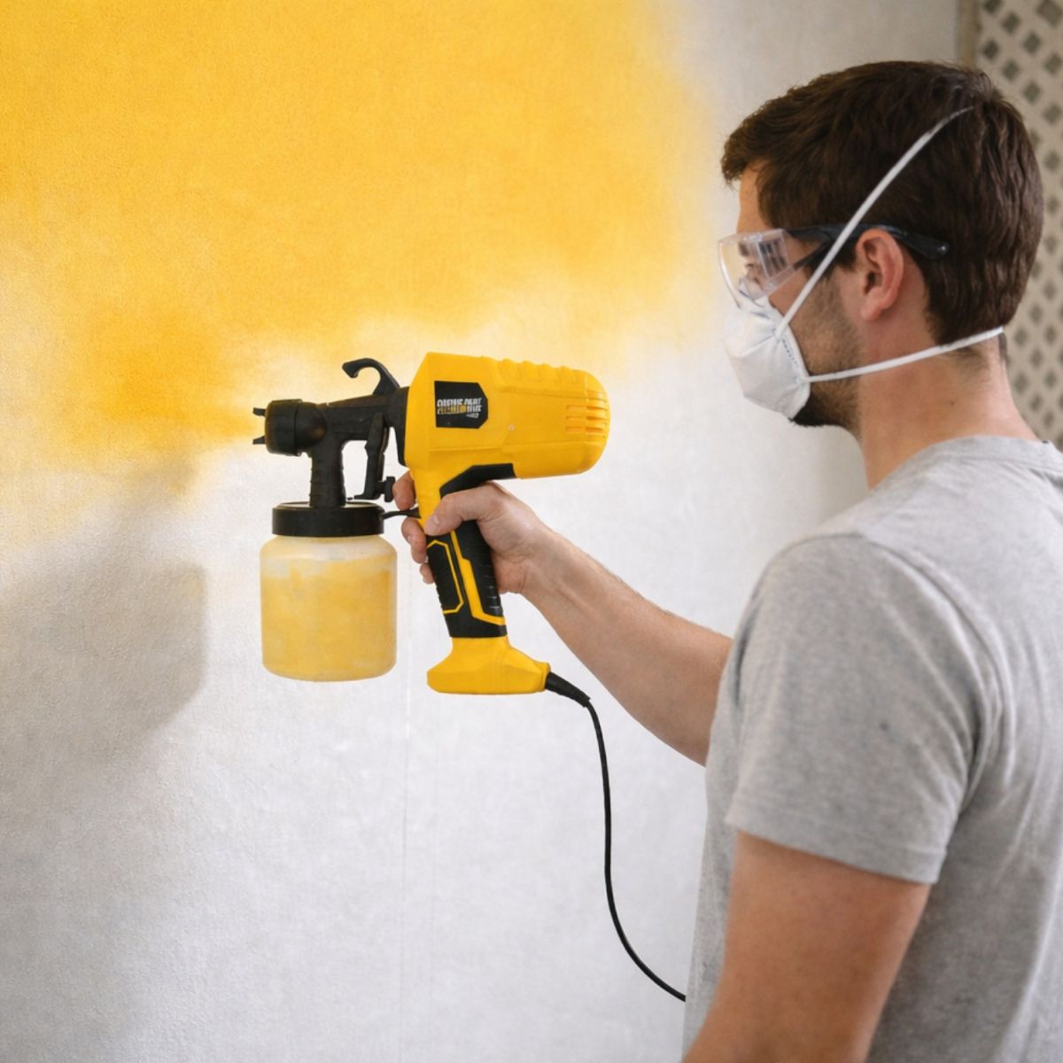 Pistol de Vopsit 30×28×12cm Electric 400W, cu Recipient 800ml Aerograf și Pâlnie Inclusă