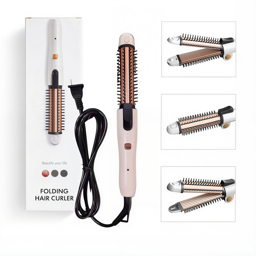 Ondulator și Placă de Păr 3în1 30cm pentru Ondulare, Îndreptare și Creponare cu Țepi de Protecție din Plastic
