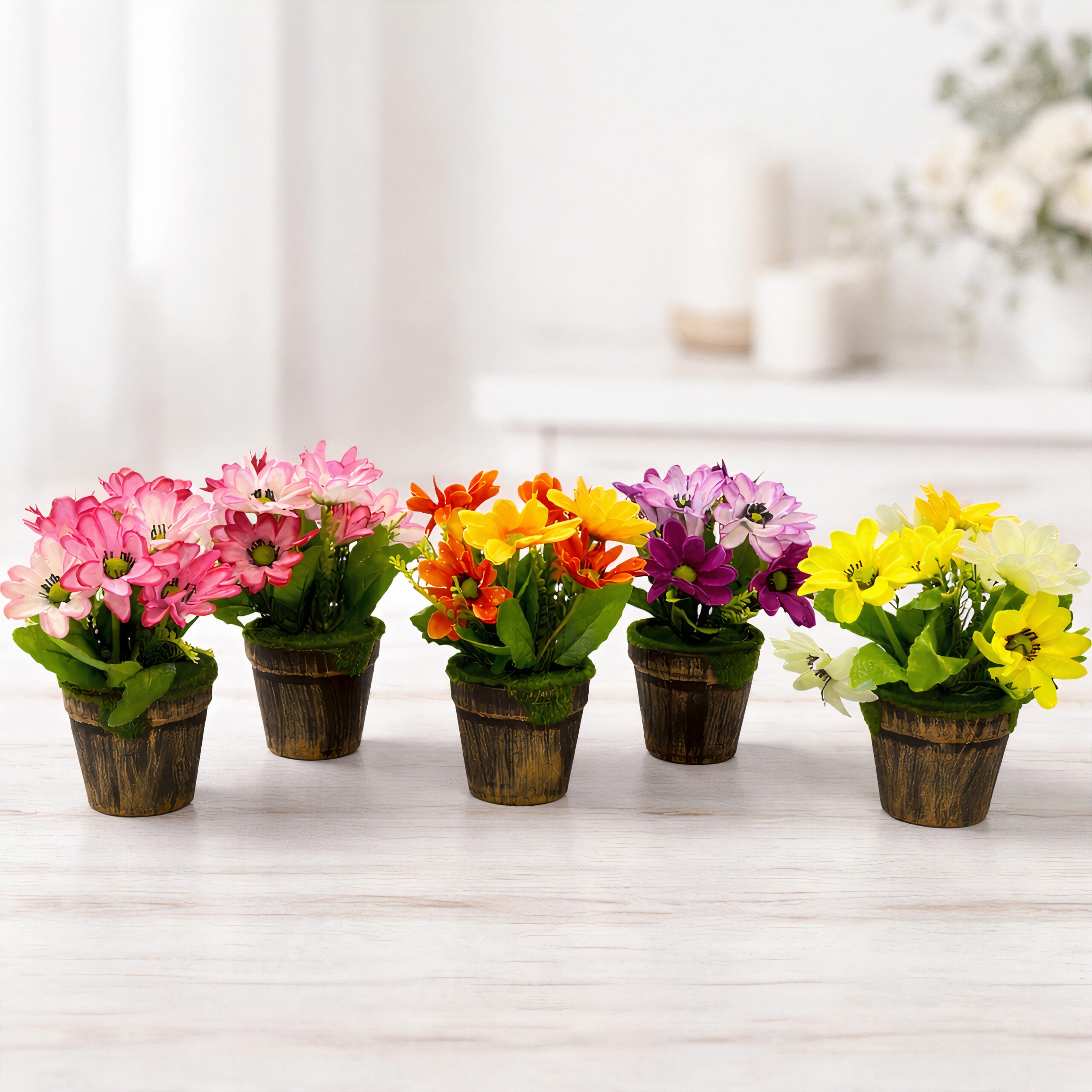 Flori Artificiale in Ghiveci, 20cm Diverse Culori