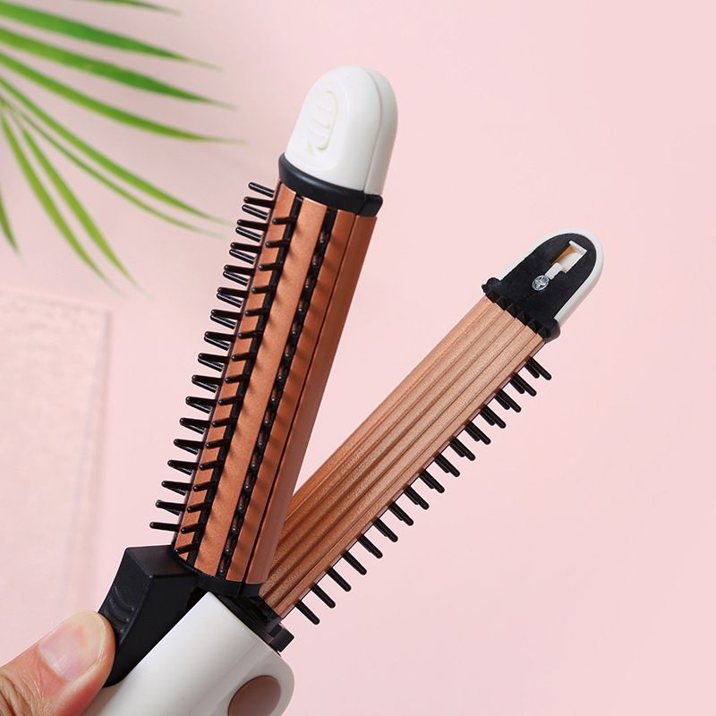 Ondulator și Placă de Păr 3în1 30cm pentru Ondulare, Îndreptare și Creponare cu Țepi de Protecție din Plastic