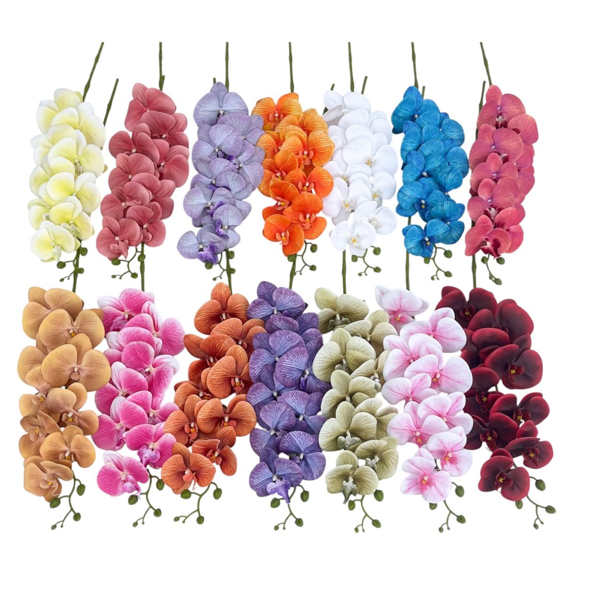 Fir de Orhidee 100cm, Material Textil Sintetic, Diferite Culori