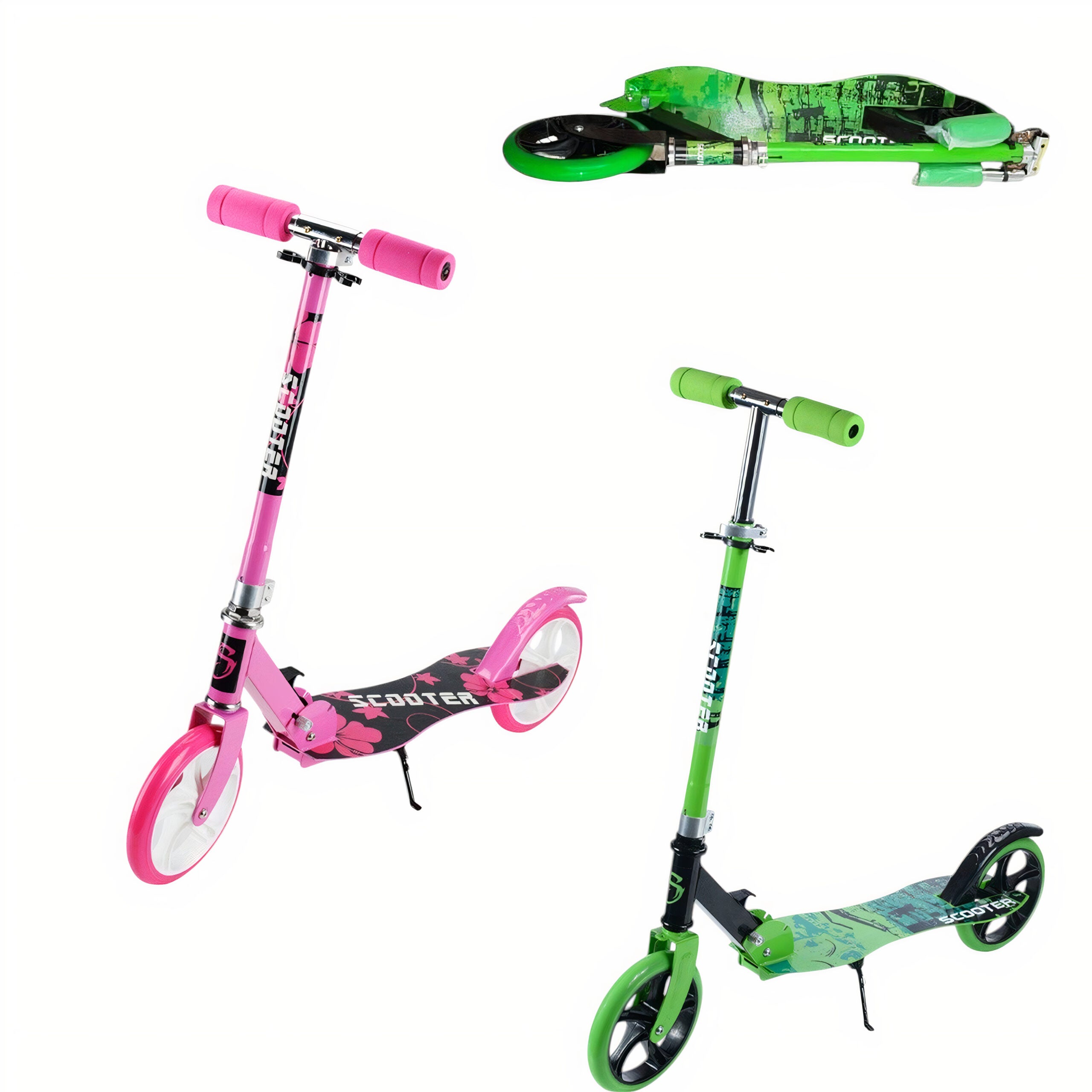 Trotineta cu Doua Roti pentru Copii, 100x85cm cu Frana si Cric Fata si Baiat